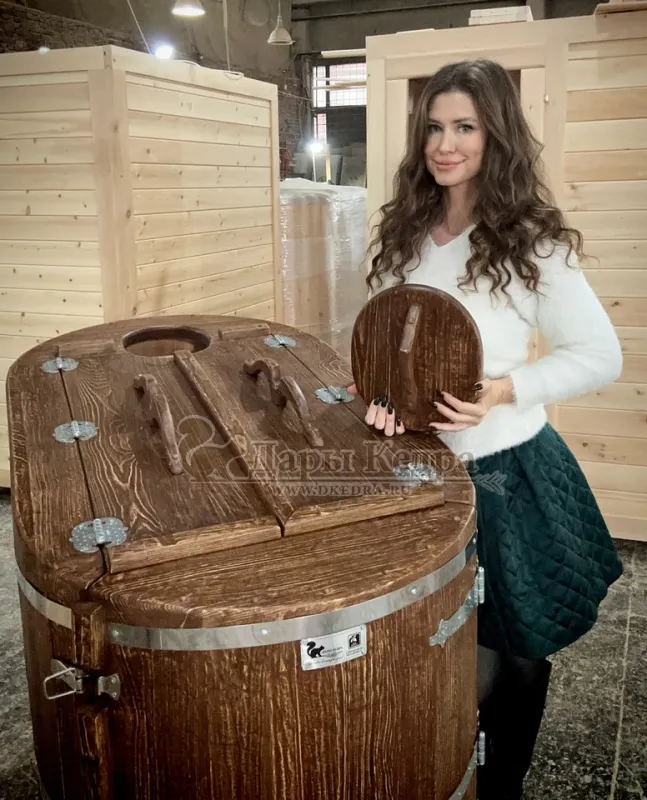 Кедровая бочка (фитобочка) «Брашированная»